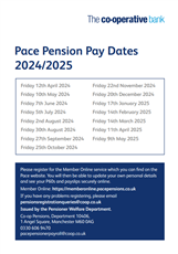 Pace pay date card
