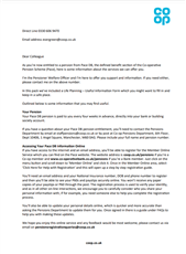 Welcome Pack Letter